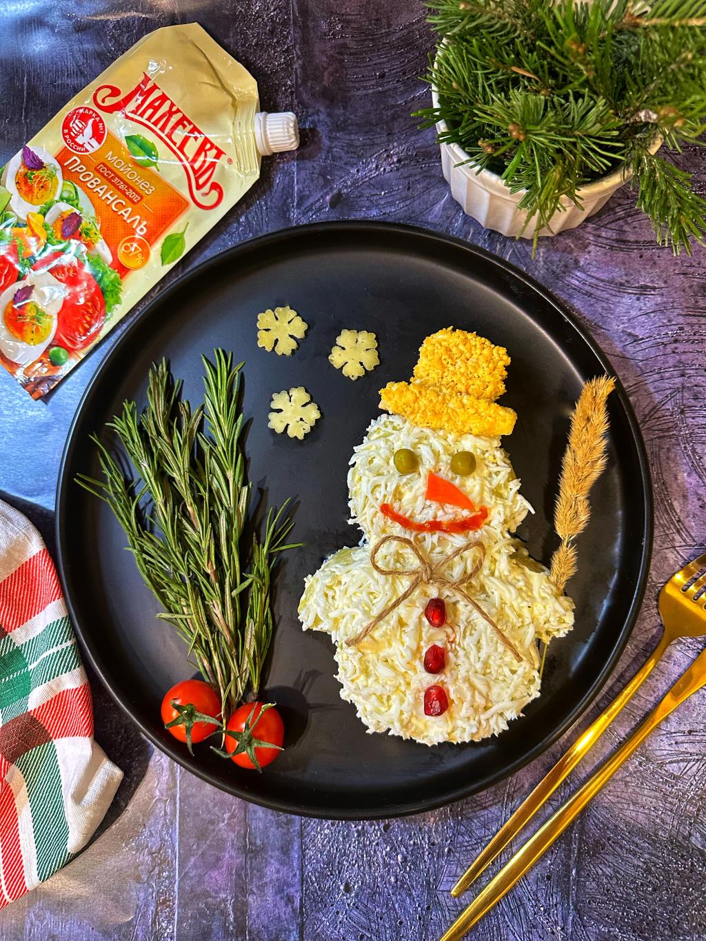 Салат «Снеговик» – пошаговый рецепт приготовления с фото