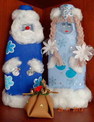 Дед мороз и снегурочка под елку фигурки игрушки новогодние