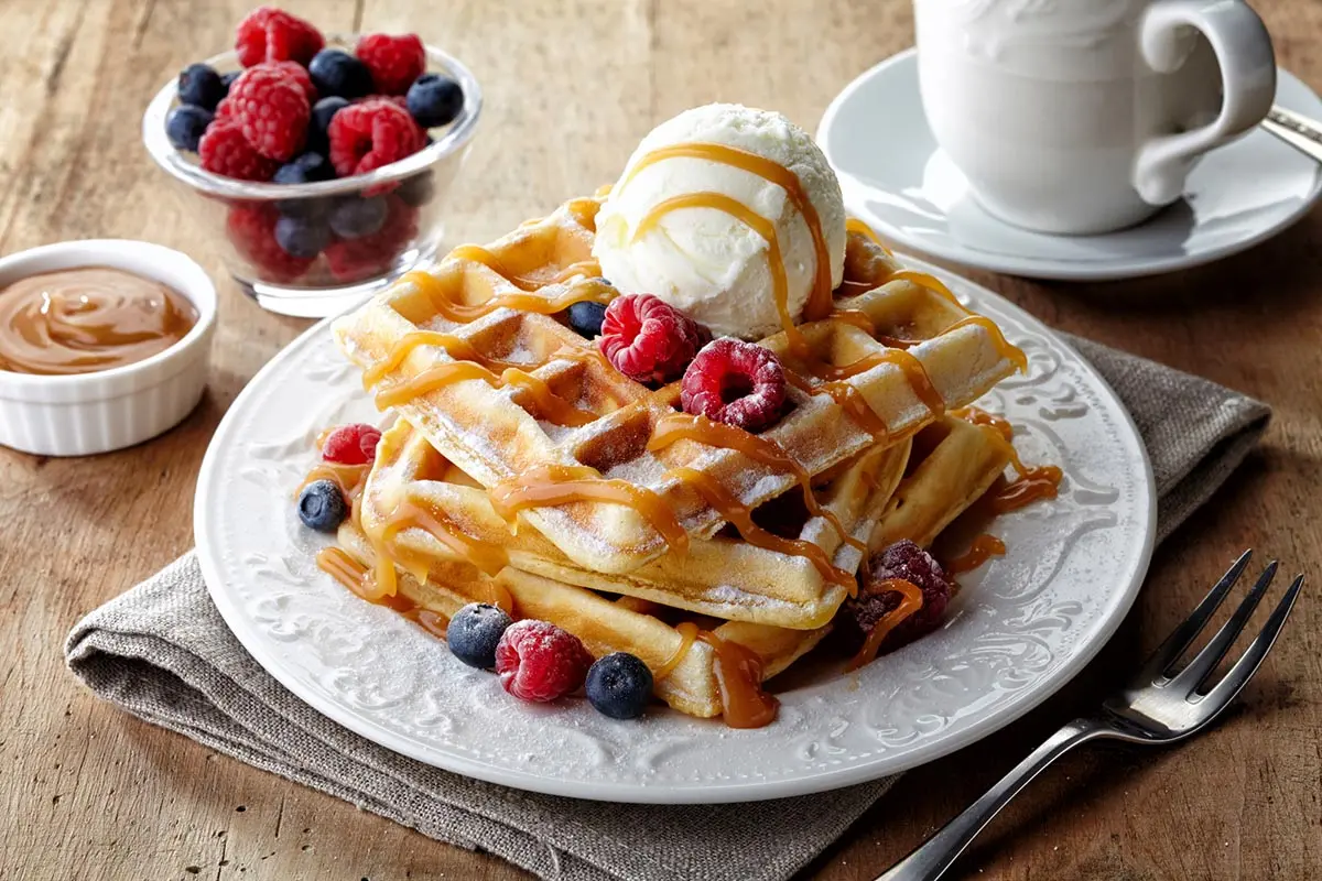 Waffle without eggs, milk and gluten